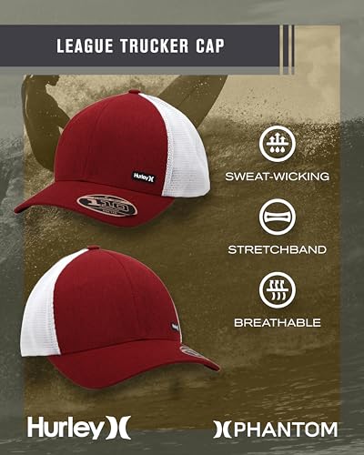 Image of Hurley Men's Caps - H2O-Dri League Baseball Caps for Men with Snapback Closure - Classic Mens Trucker Hats (S-XL)