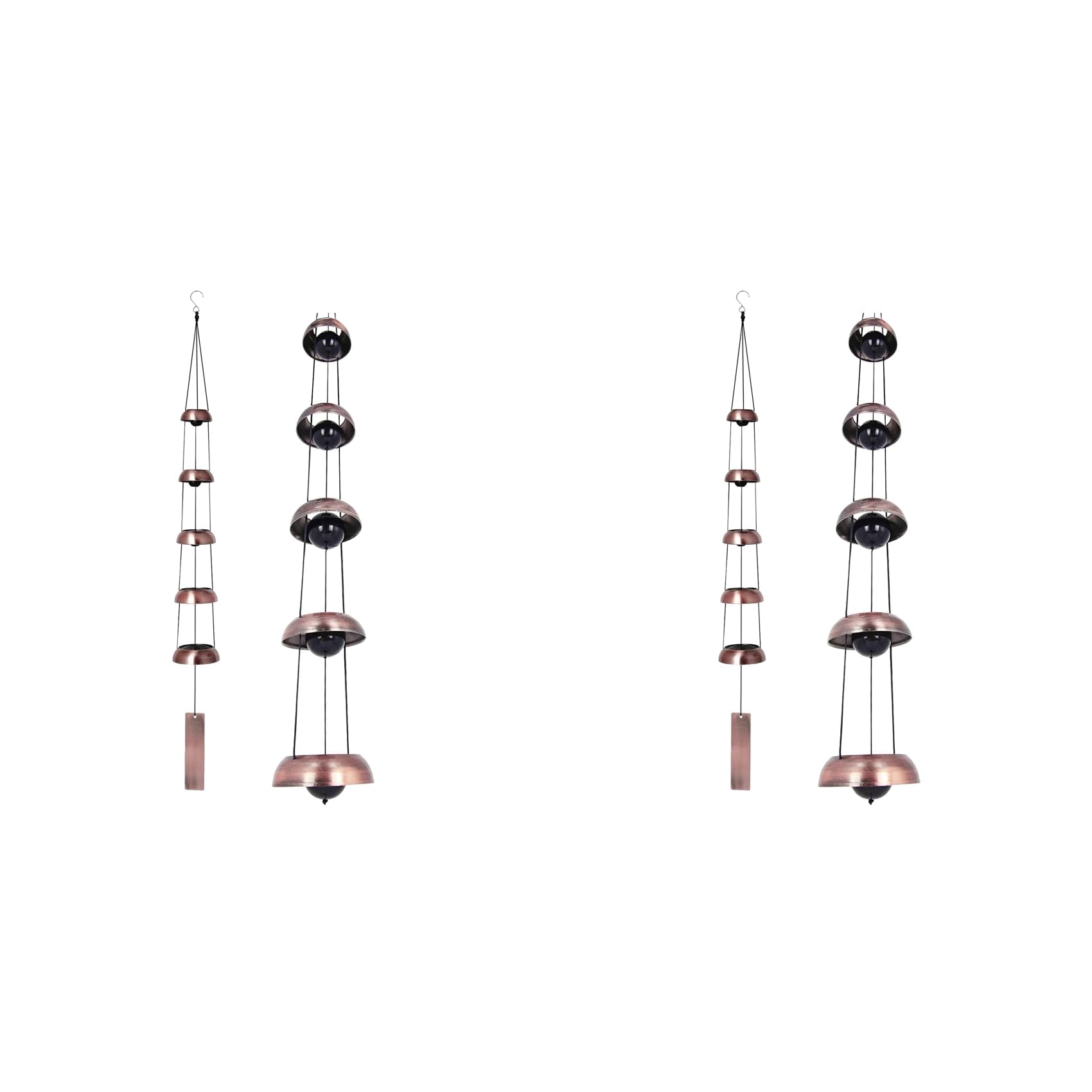 Vjsujehgy 2X Temple Wind Bell - Memorial Bell Wind Chime for Gift, Feng Shui Wind Chime for Outdoor Decoration in Yard