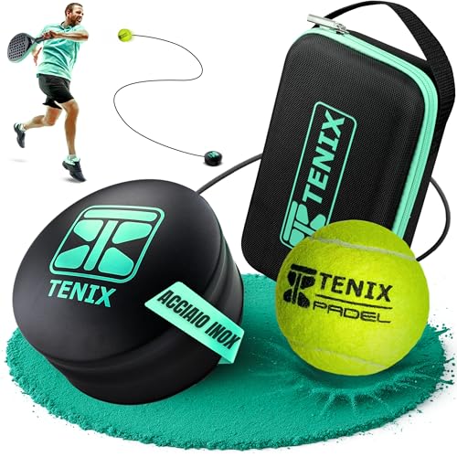 TENIX® Padel Trainer in Acciaio Inox [Non Serve riempirlo d'aqua] Allenamento Padel da Solo per Uomo e Donna | Gioca in Giardino, al Parco o sul Campo | Regalo Divertente per Amanti del Padel!