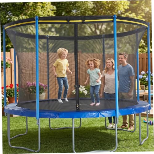 Red de trampolín de 10 pies con malla transpirable y cremallera para una máxima protección 6