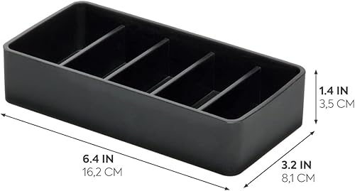 Miniatura 10 de iDesign The Sarah Tanno Collection - Organizador de cajones de silicona con 4 ranuras, color negro
