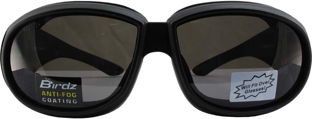 Birdz Eyewear Swallow Foam Padded Motorcycle Riding Glasses 2 Pairs Black Frame Smoke/Yellow Lens - Image 2