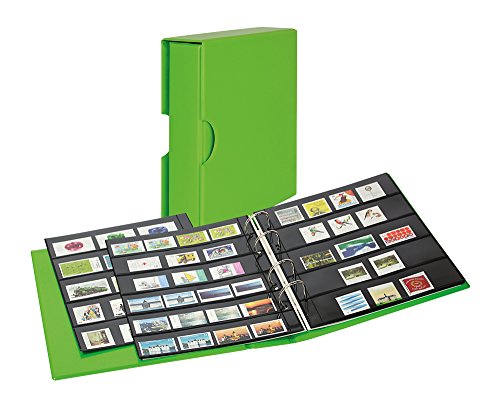 Album pour Timbres Double Face LINDNER PUBLICA M Color Vert avec Boîtier Rigide
