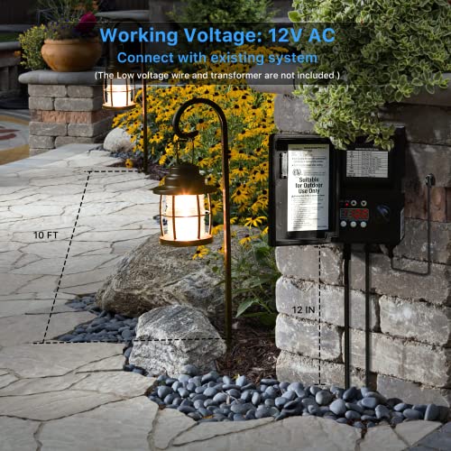 Goodsmann Landscape Lighting Kits 8Pk 12V Ac Low Voltage Outdoor Hanging Path Lights 1.1W Led 32 Lumen 2900K Warm White Metal Dual Use Shepherd Hook Pathway & Sidewalk Lights Wired Cable Connectors #TOP4