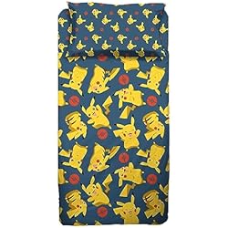 Sabanas Fortnite Primark Pokemon - Juego de sábanas Individuales para Dormitorio, una Plaza, sábana encimera, sábana Bajera con Esquinas, Funda de Almohada, 100% algodón, Producto Oficial