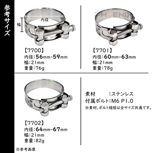 Amazon | ステンレス マフラーバンド クランプ サイレンサー 締め付け