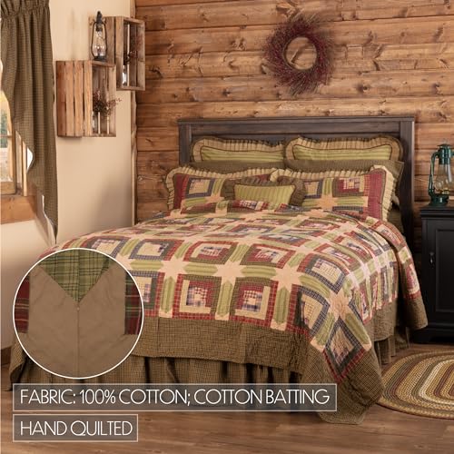 Vhc Brands 10744 Tea Cabin Queen Quilt 94Wx94L Log Cabin Country Rustic Lodge Design thumb #4