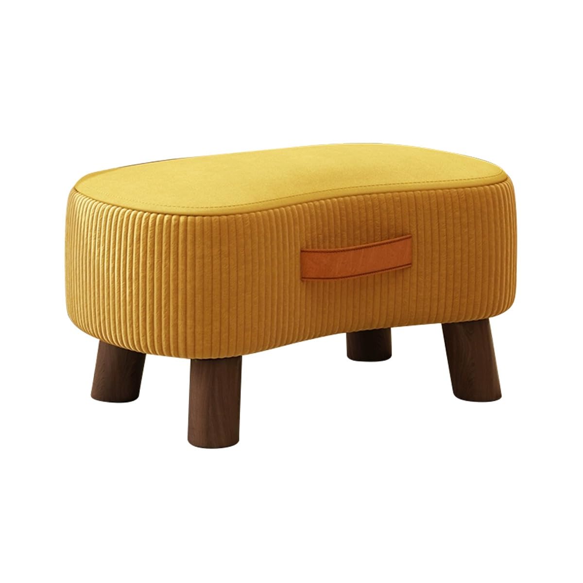 Velours jaune pour illuminer votre entrée, petit ottoman confortable résolvant le manque de sièges