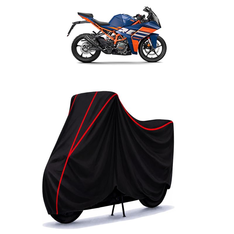 Image of TVS Apache RR 310 Water Resistant Bike Cover for All Motorcycles & Rain | Heavy Duty Taffeta Fabric | UV Protection, Dustproof, Scratchproof | All Weather Two Wheeler Body Cover with Elastic Bottom