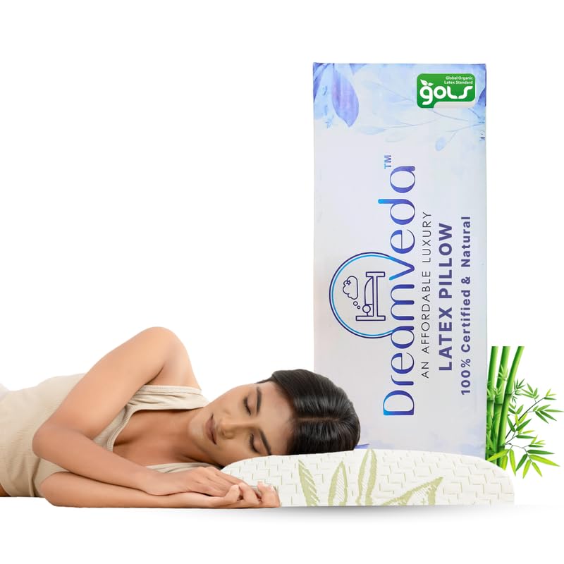 Standard 100% Natural Latex Slim Pillow with Bamboo Fabric | Suitable for Side, Back & Stomach Sleepers | Latex Pillow for Neck Pain 24x15x3 (Pack of 1)-image-36