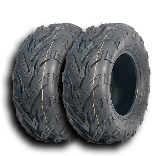 STMHOM Set of 2 19x7-8 ATV UTV Tires, 4PR Tubeless All Terrain Mud/Trail/Sand 13 mm Deep Grip Reinforced Sidewall, for Mini bike tires Go kart tires