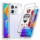 LeYi Funda para Xiaomi Redmi Note 13 Pro 5G/Poco X6(No para Note 13 Pro 4G) con [2-Unidades] Cristal Templado, Carcasa Armor Silicona Soft Skin TPU Case Antigolpes Cover, Transparente