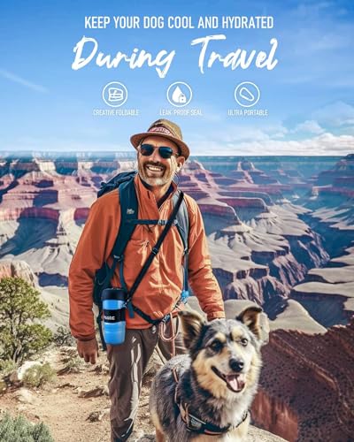 Lesotc 35oz Portable Dog Water Bottle with Bowl & Leak-Proof Lock — view 4