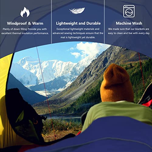 Favorite Garden Camping Blanket Packable, Outdoor Camping Blanket, Warm Quilt Stadium Picnic Blanket Compact Blanket, Lightweight Backpacking Blanket, Camping Blankets For Cold Weather (Blue) #TOP1