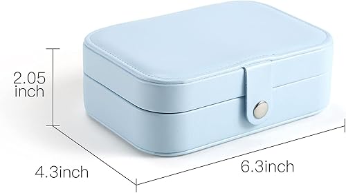 Miniatura 2 de CASEGRACE Joyero para mujer, organizador de joyas de viaje, doble capa, para collares, aretes, anillos, joyero, estuche