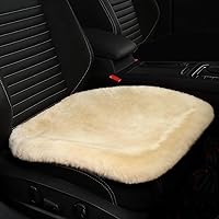 Vista 8 de LLB Fundas de asiento acolchadas de piel de oveja genuina para coches, camiones, SUV, protector de asiento cómodo, almohadilla para el asiento