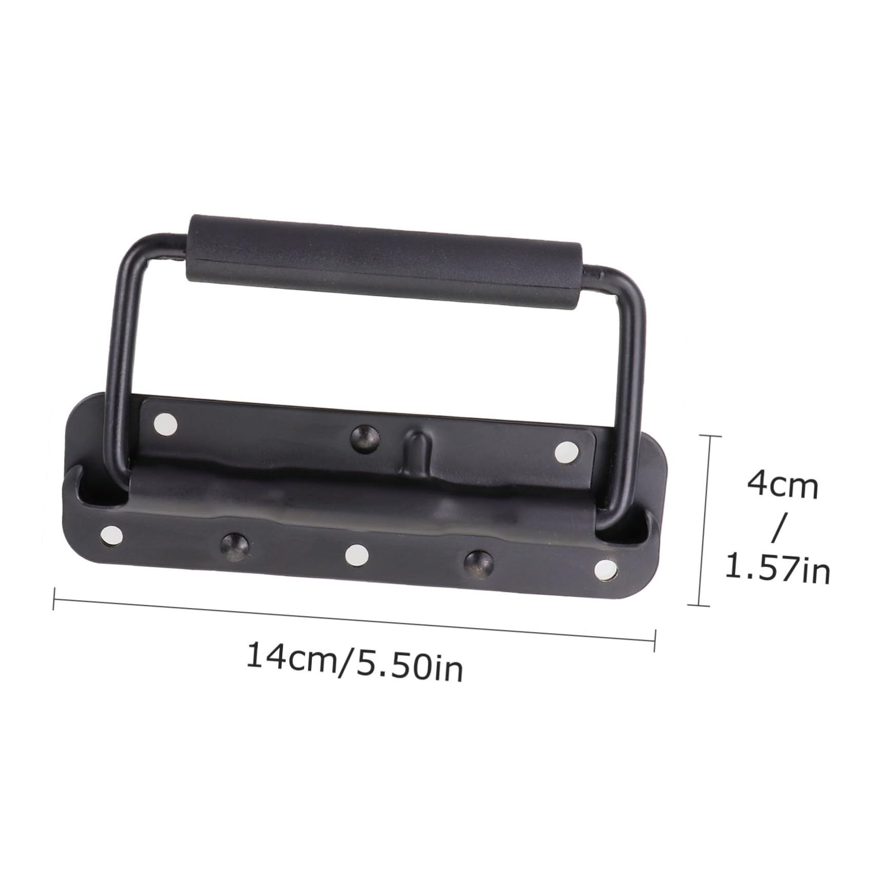 Housoutil 2pcs Iron Toolbox Handles Spring Fold Handles Heavy Duty Black for Suitcase Equipment