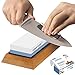 SUNER POWER KSS01 Professional Dual 1000/6000 Japanese Grit Whetstone-Knife Sharpening Stone Kit Included Non-Slip Bamboo Base & Angle Guide-Perfe, large, White-Blue