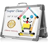Desktop Whiteboard 16'x12' - Tabletop Dry Erase Board with Markers - Double Sided Small Magnetic...