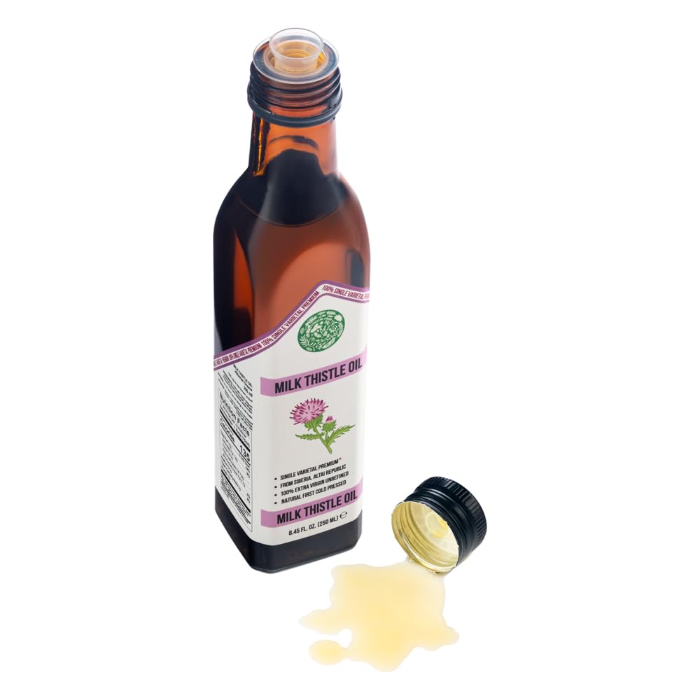 Aceite de Cardo Mariano Verde Siberiano – 250 ml de Semillas Varietales Extra Virgen de las Montañas Doradas de Altái