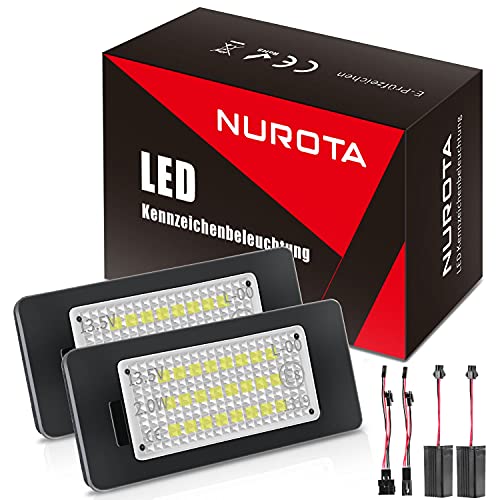 NUROTA LED Kennzeichenbeleuchtung Canbus Fehlerfrei Weißes Licht kompatibel mit Audi A4 B8 A5 8T Q5 TT 8J kompatibel mit Passat B6 CC Skoda Fabia 2 3