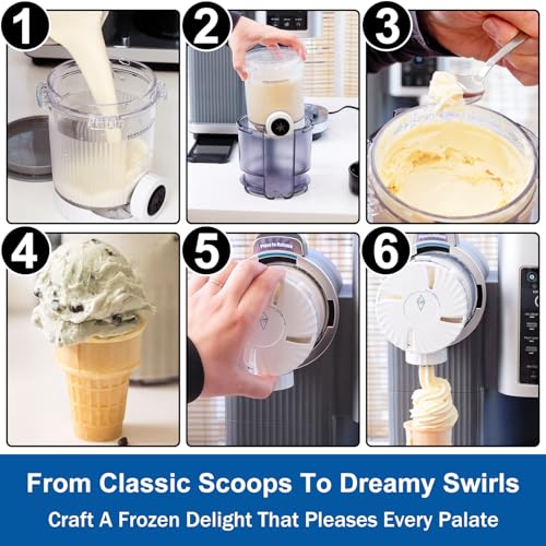 Image of Creami Pints and Lids for Ninja Swirl, 2 pack Creamy Icecream Containers Cups Jars Tubs Canisters Smoothie Pot Compatible with NC700 Series Creamer Ice Cream Cones Machine Serve Soft Maker Accessories