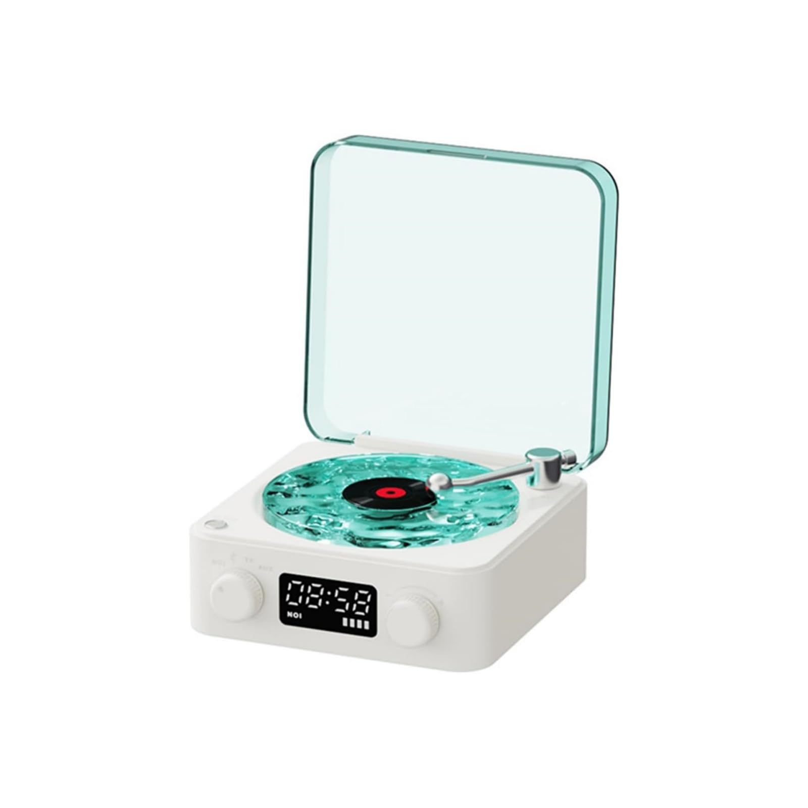 The Waves Vinyl Player, Vinyl Wave Record Speaker, Retro Turntable Speaker, Wireless Bluetooth Speaker Stereo Sound Sleep Aid, with RGB Light for Relax Sleep