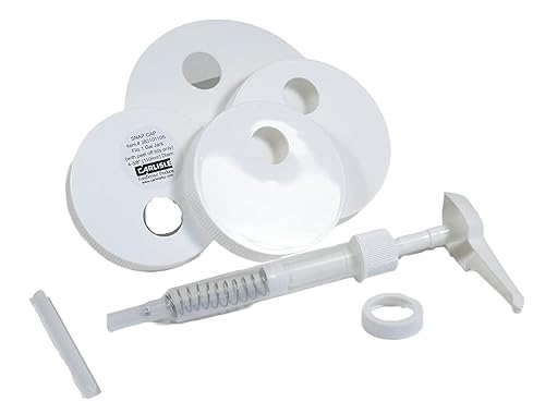 CFS - Kit universal de bomba de condimentosdispensador con 5 tapas color blanco
