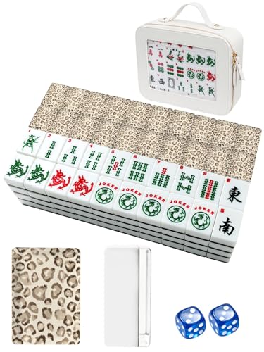 Set de Mahjong Americano con 166 Fichas Acrílicas y Estuche de Viaje miniatura 4