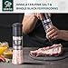 Soeos Whole Black Peppercorns, 6.7oz (190g) and Himalayan Pink Salt, 13.4oz (380g), Plastic Bottle Grinder with Spice Grinder with Salt and Pepper Shaker, Salt and Pepper Set.