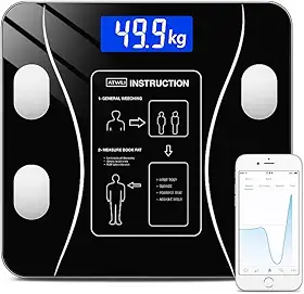 Balança Corporal Bioimpedância Premium Com Visor Inteligente Bluetooth Composição Corporal Peso Controle da Sua Saúde Completo Com Aplicativo