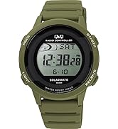 [シチズンQ&Q] 腕時計 Q&Q デジタル 電波 ソーラー 10気圧防水 ウレタンベルト D01A-003VK メンズ グリーン