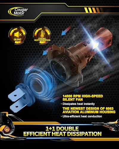 Image of Cougar Motor H7 Bulbs, 1:1 Size H7 Lights Bulb No Adapter Required 6500K White Fog Light or Off-Road Use Plug and Play - Pack of 2