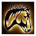 Produktbild 3D Holz Design Motiv Elektronik Lampe Pferde-Kopf Deko-Ration Horse Pferd Geschenk-e mit Name-n für Frauen Mädchen Kind-er Junge-n Frau Zimmer-Einrichtung Kinder-Geburtstag