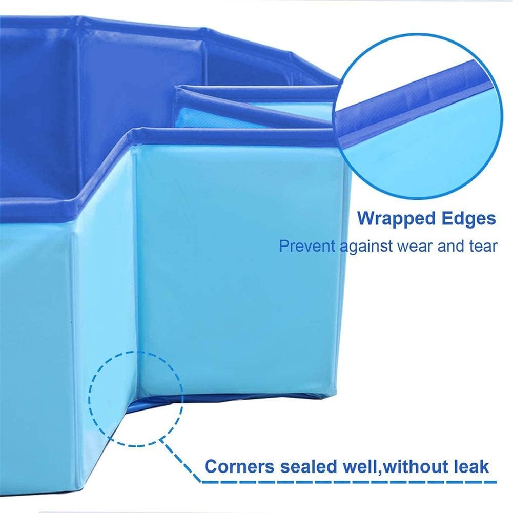 Tina plegable para perros, piscina grande de PVC para mascotas, piscina de juegos para mascotas, piscina antideslizante para el baño de perros en el jardín (80 x 20 cm)