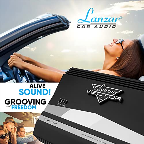 Lanzar 4-Channel High Power MOSFET Amplifier - Slim 2000 Watt Bridgeable Mono Stereo 4 Channel Car Audio Amplifier w/ Crossover Frequency & Bass Boost Control, RCA input, Line Output - VCT4110 by Lanzar - Image 7