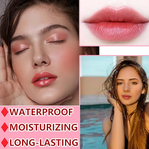 2 Colors Lip Tint Stain Set,Mini Velvet Lip Tint Watery Lip Stain Long Lasting Waterproof Moisturizing Lip & Cheek Tint,Hydrating,Natural Glossy Liquid Lipstick Lip Gloss Kits for Women - Thumbnail 5
