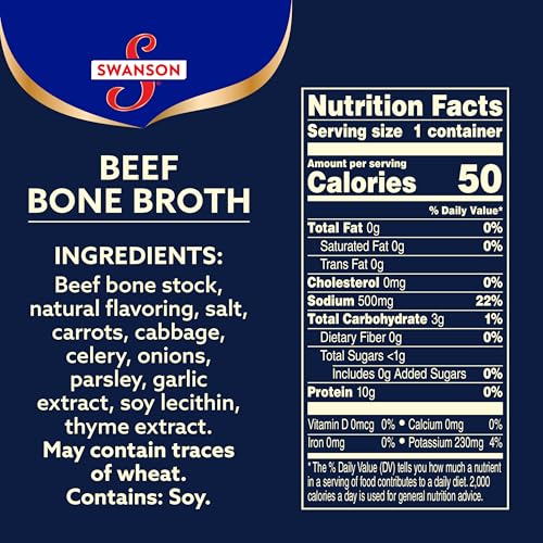 Image of Swanson Sipping Bone Broth, Beef Bone Broth, 10.75 OZ Cup (Pack of 5)