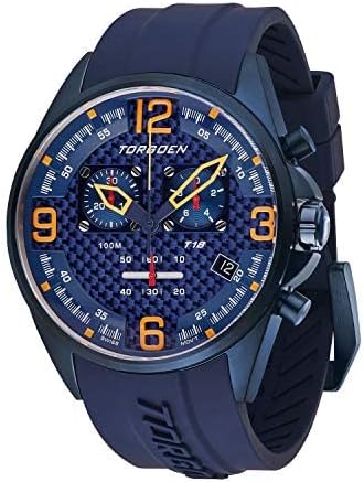 Torgoen T18 Carbon Fiber Chronograph Pilot Watch for Men, Swiss Quartz with K1 Crystal