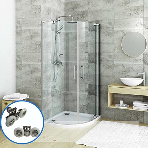 25mm Shower Door Rollers, 4pcs Sliding Shower Doors Wheels Replacement Glass Door Roller Runner Wheel fit 8-10mm Glass Hole