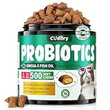 Cat Probiotics Tasty Chews for Digestive & Gut Support - Crunchy & Creamy Texture - Cat Gut Health, Constipation Relief, Healthy Stool, Natural Supplement for Cats, Chicken Flavor - 500 Chews