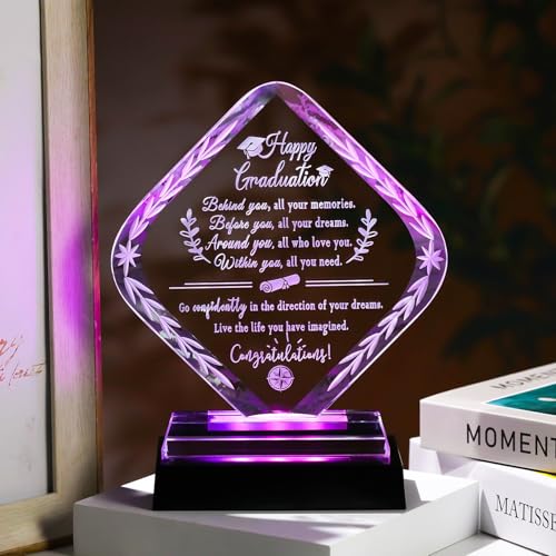 Arikyrist Glass Plaque Graduation Gifts for Graduate Him Her on College - Image 2
