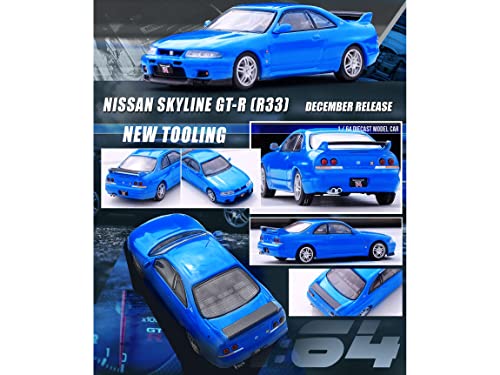 Modelo Diecast Skyline GT-R R33 1:64 Azul miniatura 3