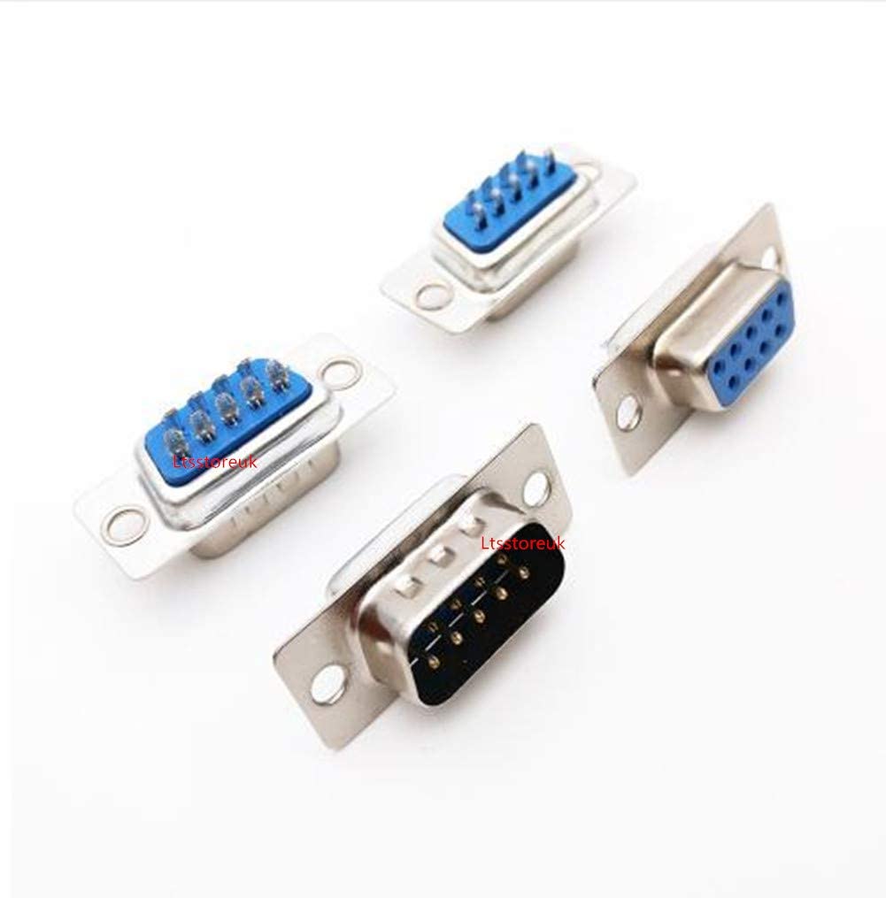 Lsgoodcare 20 porte seriali parallele RS232 DB9 9 pin D Sub maschio connettore di saldatura femmina per 20 pezzi DB9 cover in plastica