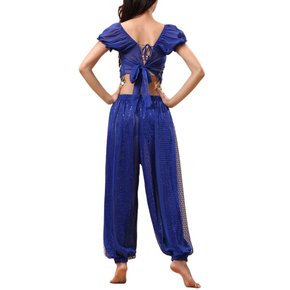 Trajes de Danza del Vientre para Mujer Parte Superior y Pantalones Linterna Bailarina Carnaval