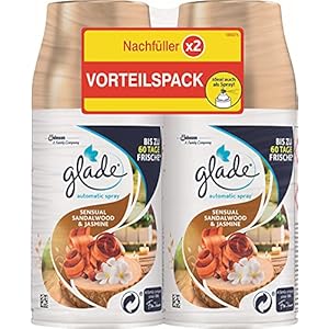 Glade (Brise) Automatische spray navulling voor luchtverfrisser, dubbelverpakking, sandalhout en jasmine (2 x 269 ml…