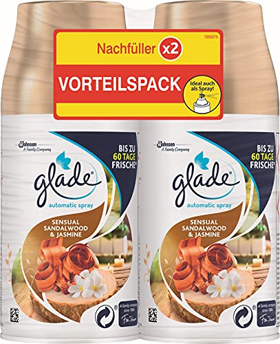 Glade (Brise) Automatische spray navulling voor luchtverfrisser, dubbelverpakking, sandalhout en jasmine (2 x 269 ml…