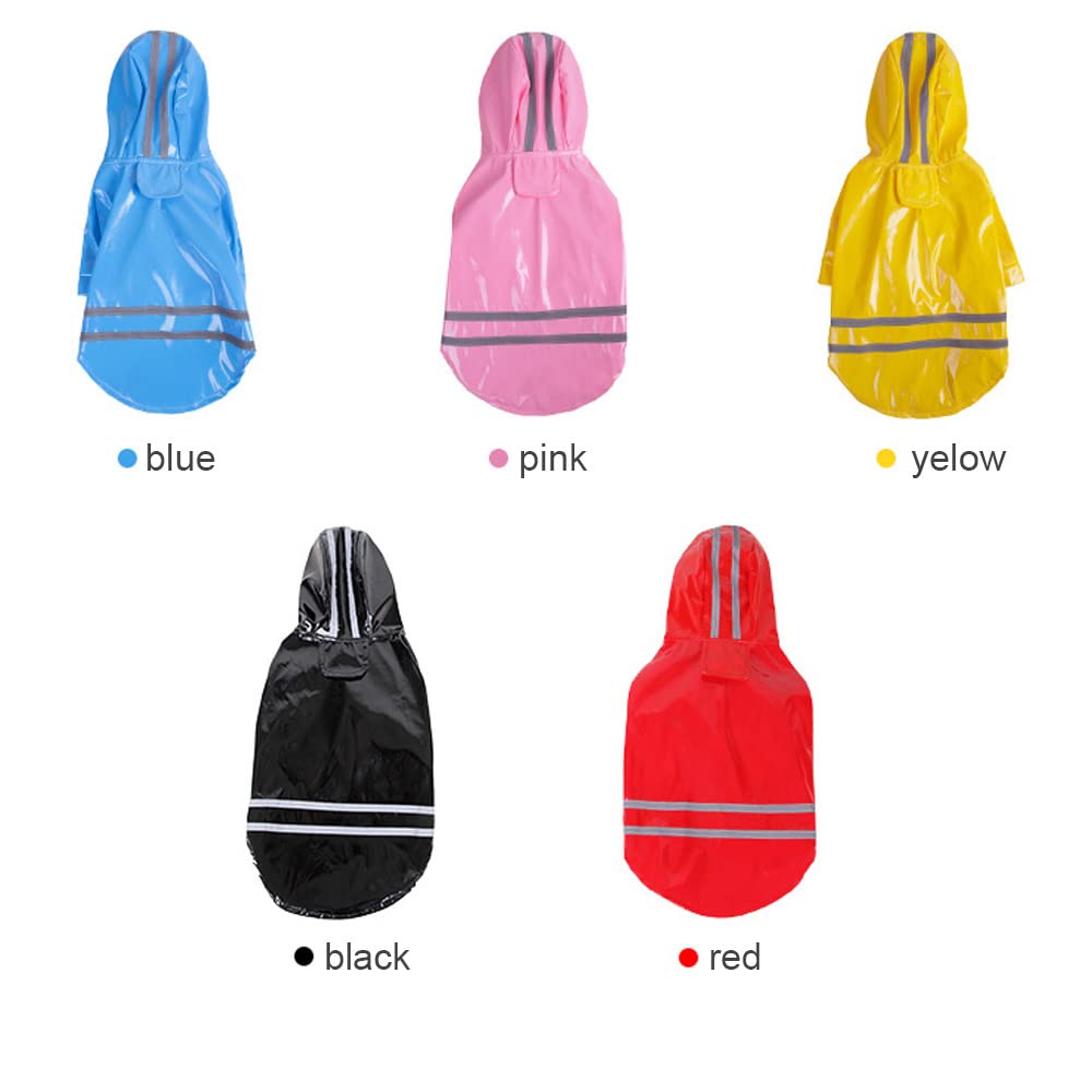 Chubasquero para Perros, Impermeable Reflectante for Perros pequeños, Mono con Capucha y for medianos(Blue,L)