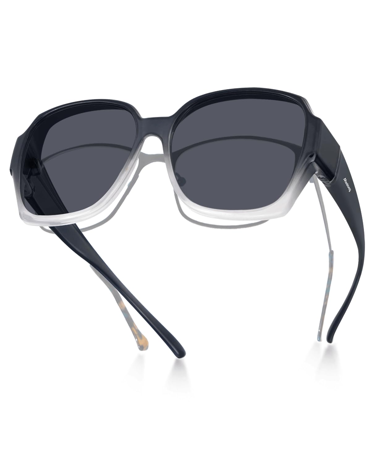 Meeloog Polarisierte Überbrille Sonnenbrille für Damen Herren, UV400 Schutz Sonnenbrille, Quadrat Übergroße Brille zum Fahren DEMST2106