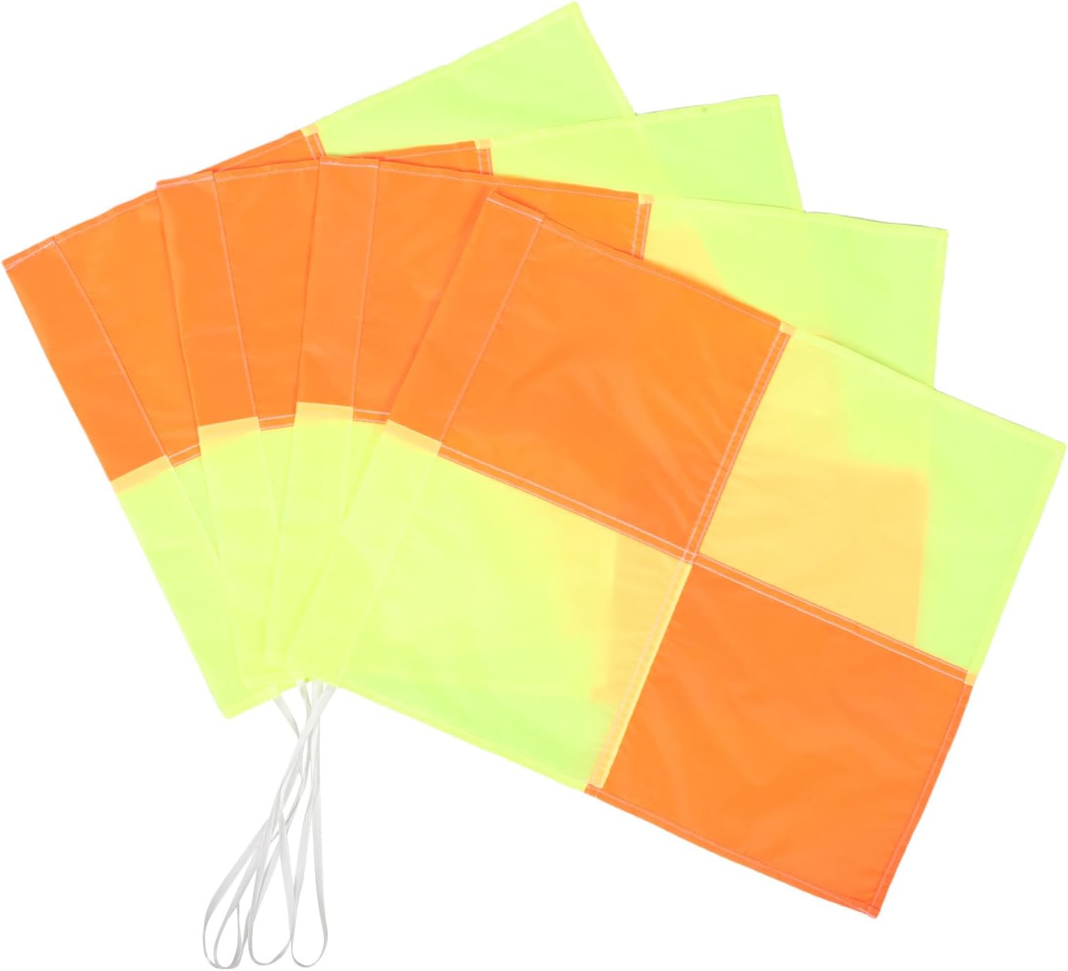 4pcs Soccer Corner Flags: Checkered Linesman Flags for Football Field Games and Practice - High-Visibility Orange and Yellow Color - Referee/Coaches Gear, 18.7x14.6"